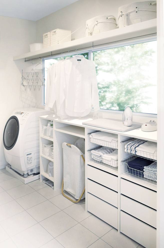 Design ideas for an asian laundry room in Other.