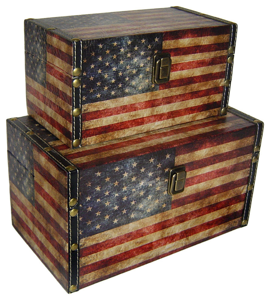 Stars and Stripes Treasure Boxes, Set of 2