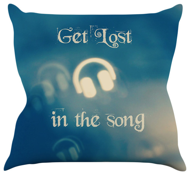 Beth Engel "Get Lost In the Song" Headphones Throw Pillow, 16"x16"