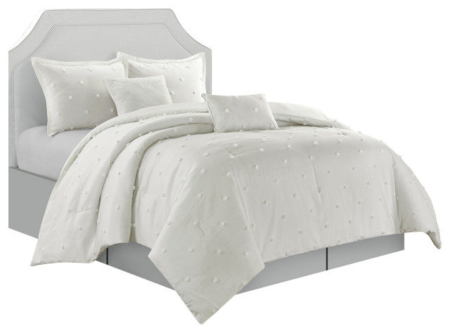 Daphne 6-Piece Bedding Comforter Set choose white, grey, or taupe ...