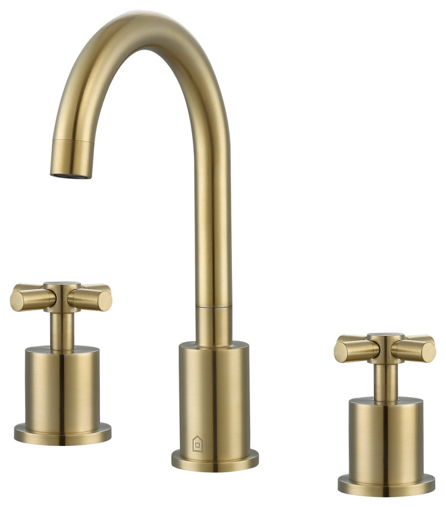 Prima Widespread Cross-Handle 3-Hole Bathroom Faucet in Brushed ...