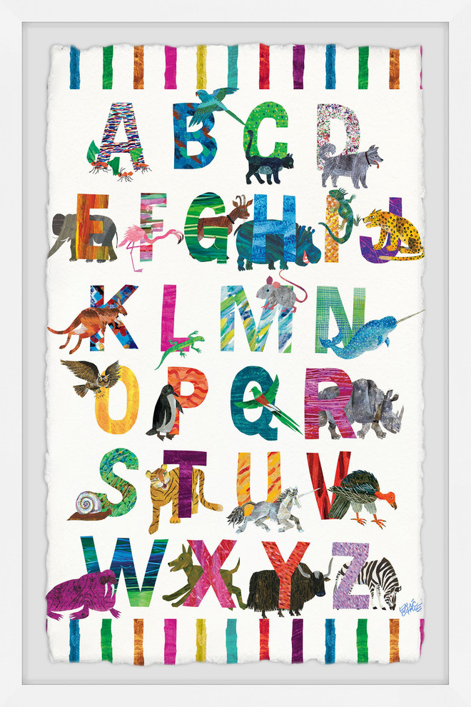 "Alphabet Jungle" Framed Painting Print, 24"x36"