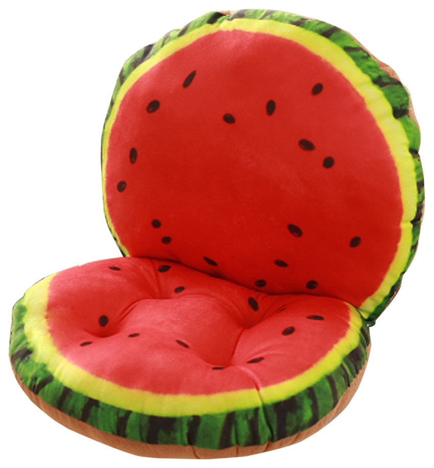LANFIRE 3D Fruit Stool Stump Cushion Watermelon Slice Memory Foam Cushion Pillow Doll Seat Pad Home Decor Kiwi