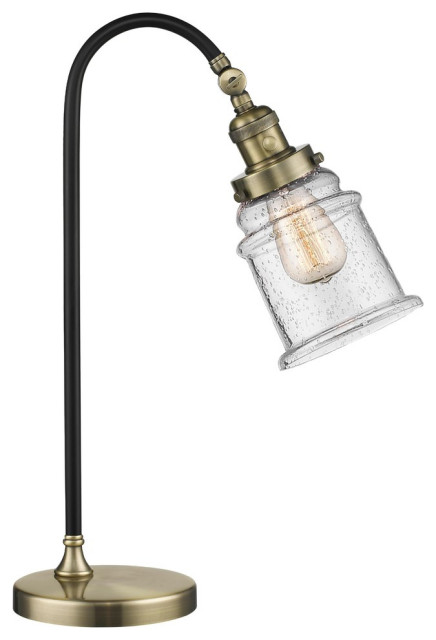 Innovations Black Brook 1-Light Dimmable LED Lamp, Black Antique Brass
