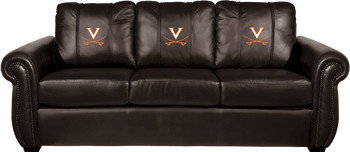 University of Virginia NCAA Chesapeake Brown Leather Sofa