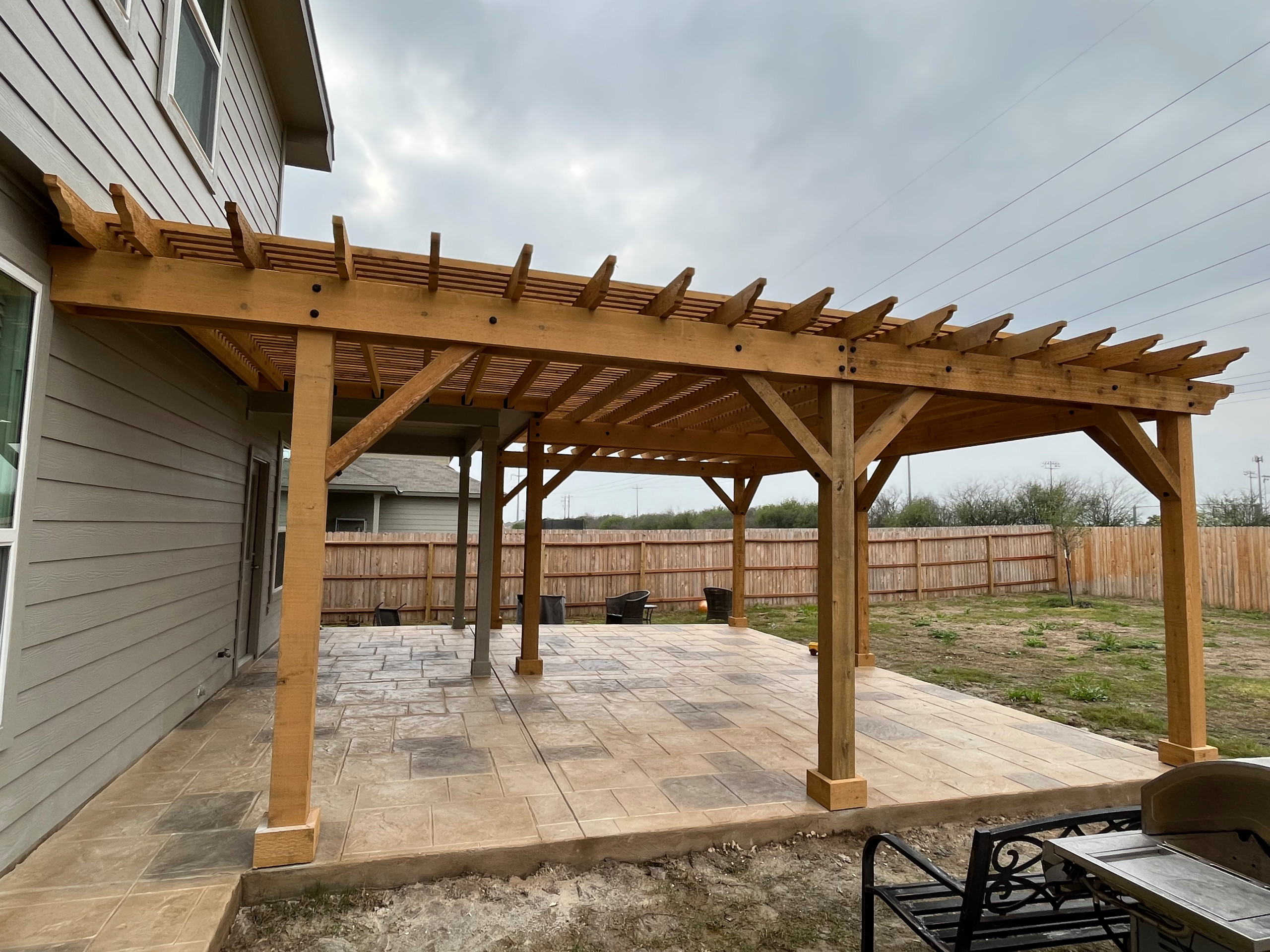 Kennedy Pergola & Stamped Concrete