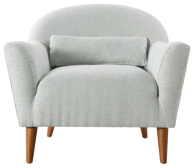 Piper Recessed Arm Chair, Sea foam Green Midcentury Armchairs And