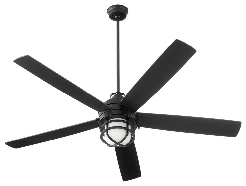 Niles 1 Light 64 in. Outdoor Fan, Matte Black Transitional Ceiling