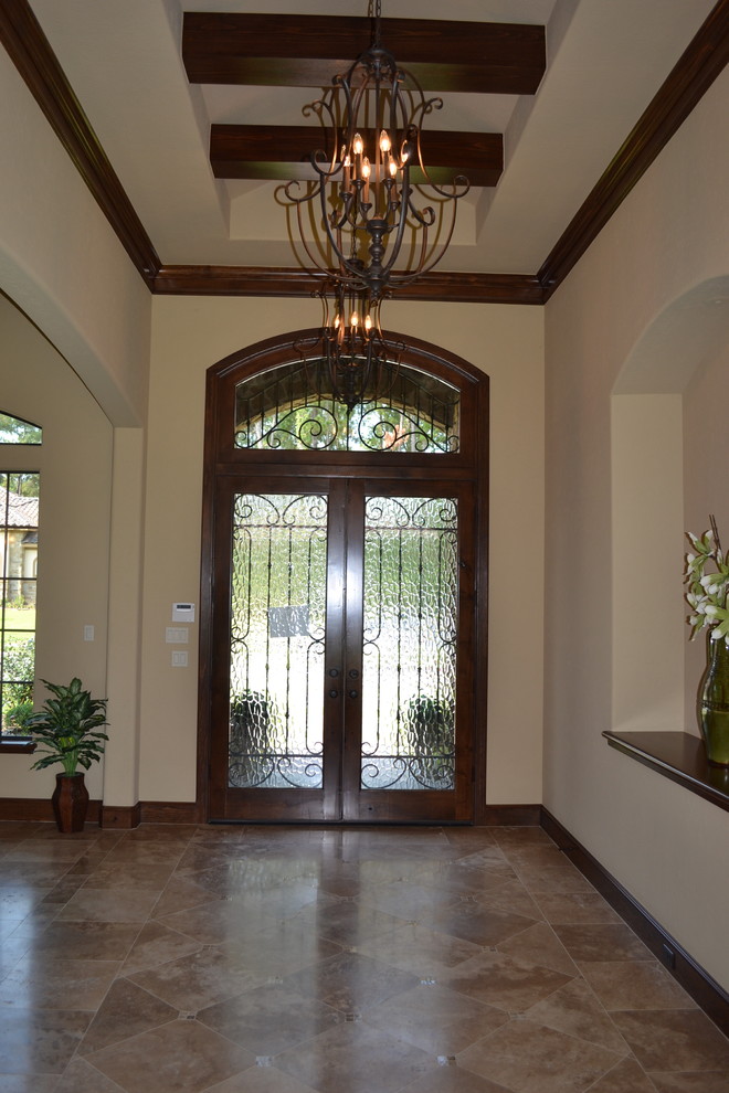 Inspiration for a mediterranean entryway in Houston.