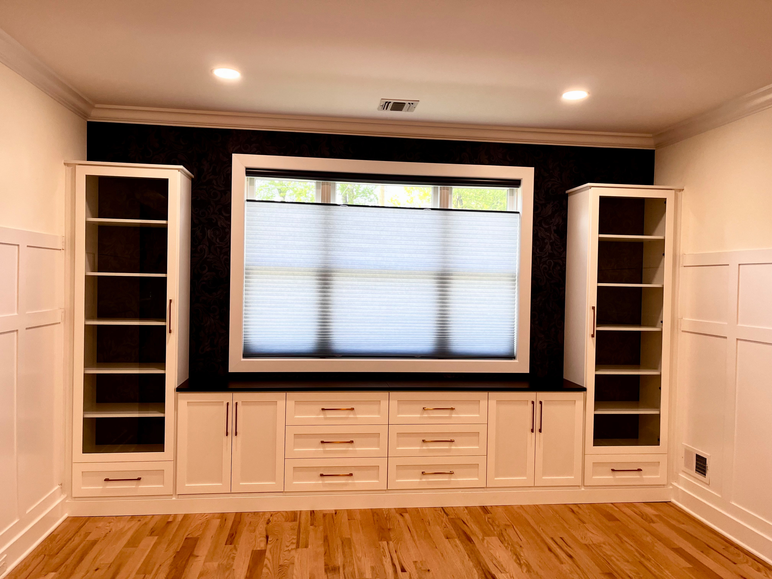 Entertainment Center with Glass Cabinets