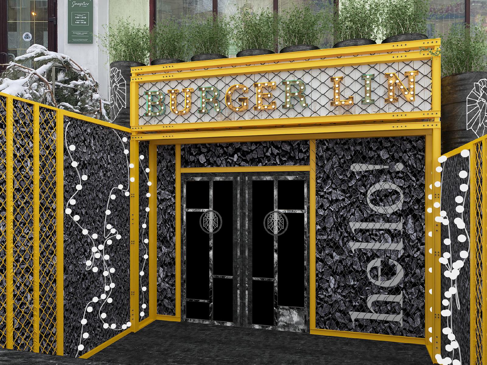 Интерьер бургерной