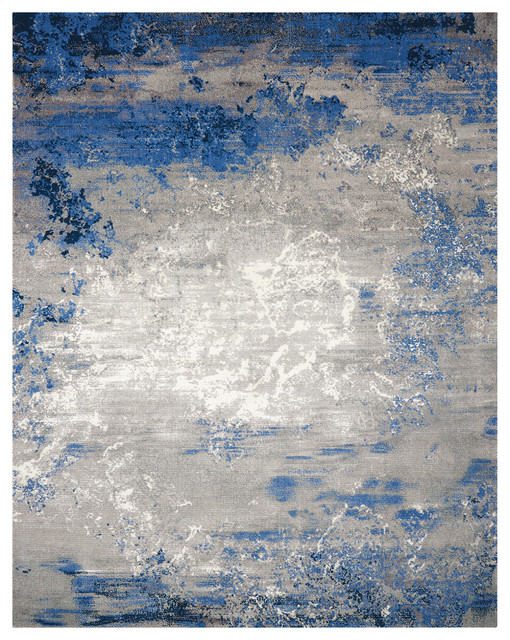 Nourison Twilight Blue and Grey Rug, 236x297 Cm