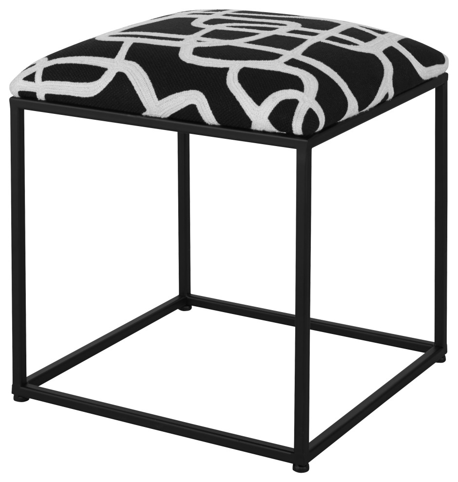 Twists And Turns Fabric Accent Stool Transitional Vanity Stools And