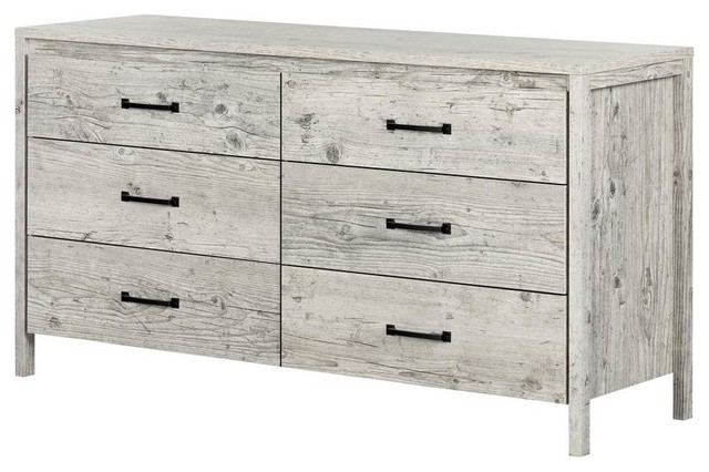 South Shore Gravity 6 Drawer Double Dresser In Seaside Pine