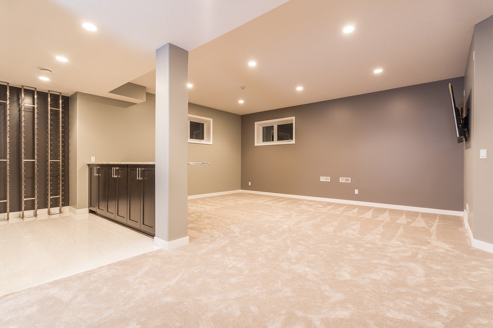 Inspiration for a transitional home design remodel in Edmonton
