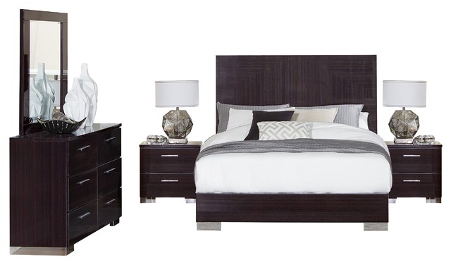 Ranberg Mid Century Modern 6pc Bedroom Set E King Storage Bed 2 Nightstand Chest In Grey Mirror Dresser Furniture Bedroom Furniture Ilsr Org
