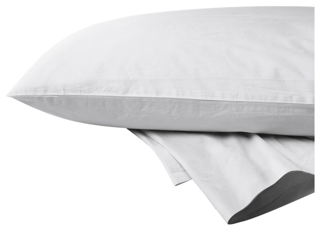 Organic 220 Percale Pillowcases, Set of 2, Alpine White, Standard/Queen
