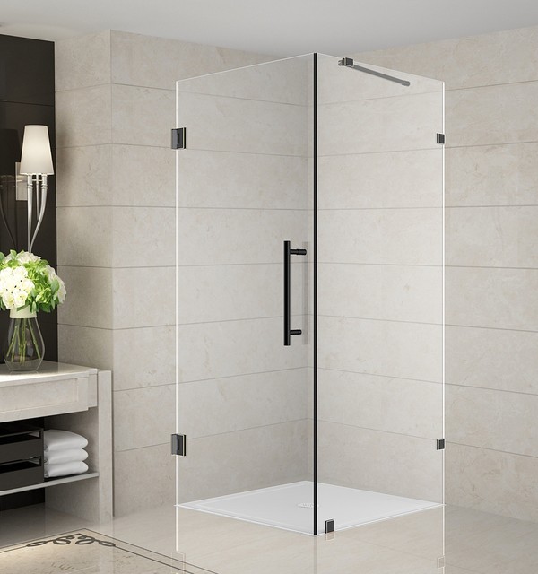 Aquadica 30 X30 X72 Completely Frameless Square Hinged Shower Aquadica 30 X30 X72 Completely Frameless Square Hinged Shower Enclosure Orb Contemporary Doors By Aston