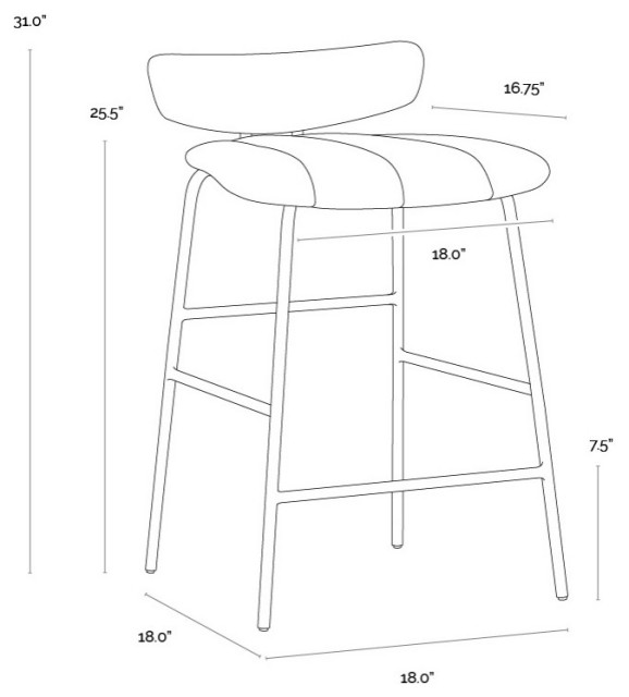 Lorelei Barstool, Counter Height - Contemporary - Bar Stools And ...