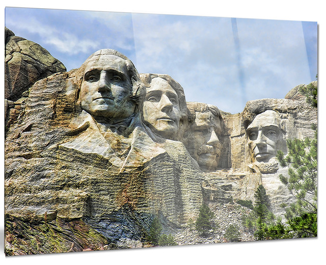 "Mount Rushmore South Dakota" Landscape Photo Glossy Metal Wall Art, 40