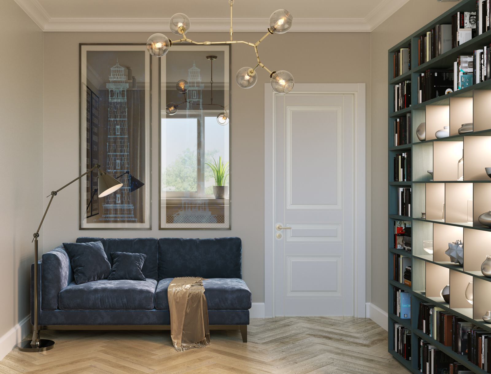 Мягкий эклектичный интерьер квартиры 205 кв.м.