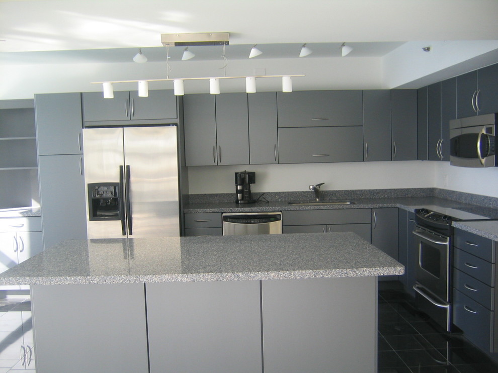 Modern grey cabinets - Modern - Kitchen - Miami - by ...