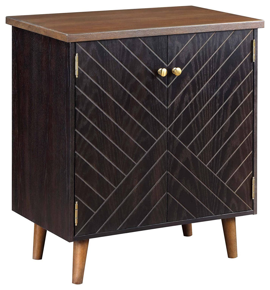 Contemporary Storage 2 Doors With Adjustable Shelf, Black