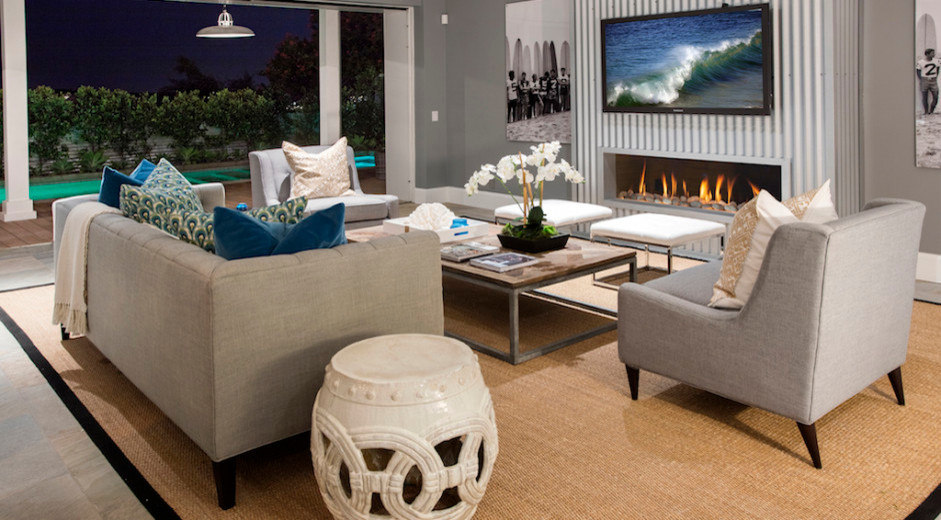 Inspiration for a rustic home design remodel in Orange County