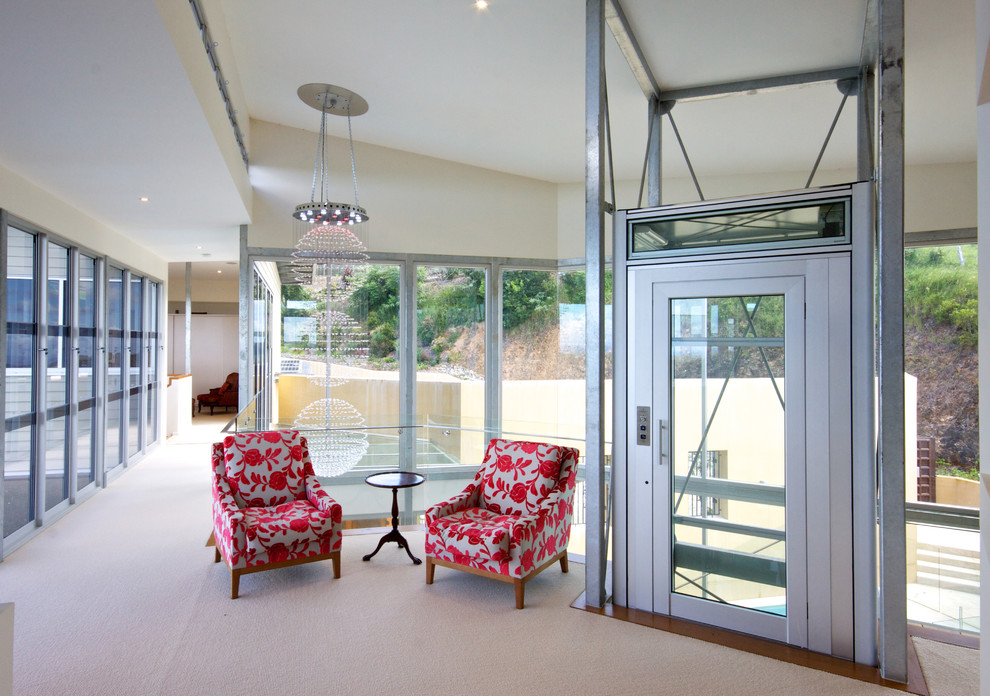 Photo of a contemporary entry hall in Brisbane.