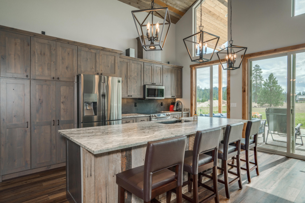 Inspiration for a rustic kitchen remodel in Seattle
