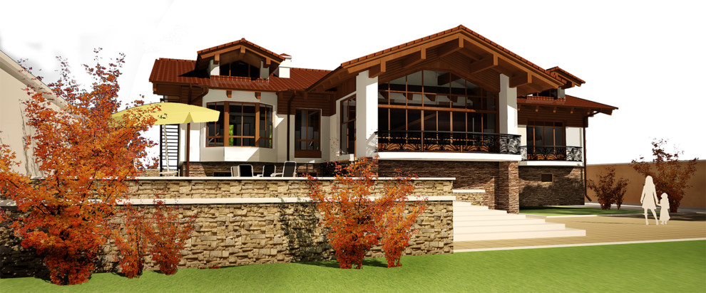 Загородный жилой дом в стиле Шале г. Березовский(1 линия озера Шарташ)