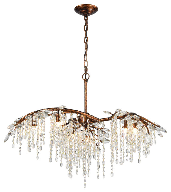 Shabby Chic 6 Light Chandelier In Spanish Bronze Finish