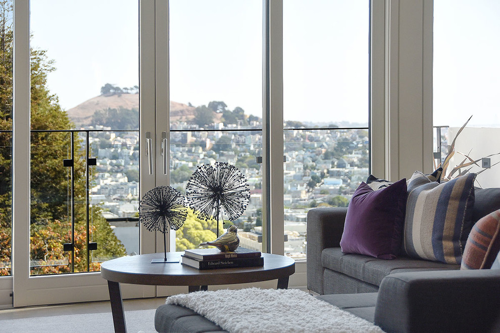 Contemporary open concept living room in San Francisco.