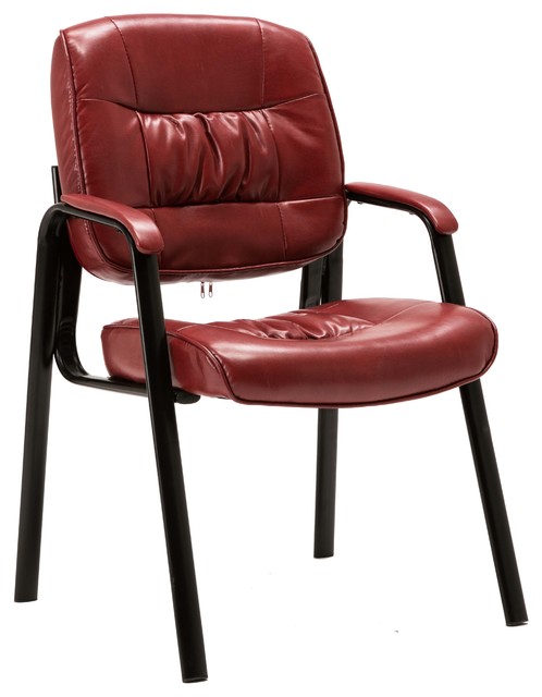 BTEXPERT Executive Leather Office Chair Reception Waiting Room Chair Maroon - Contemporary 