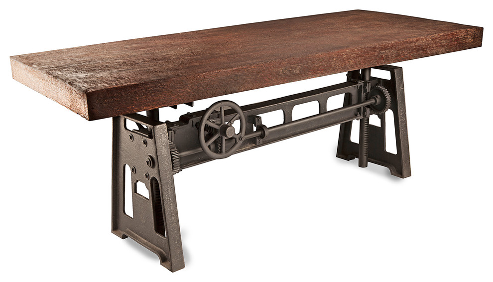 Gerrit Industrial Style Rustic Pine Iron Dining Table