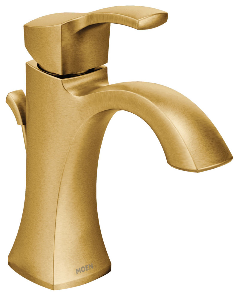 Moen 6903 Voss Single Handle 1 Hole Bathroom Faucet - Valve - Brushed Gold