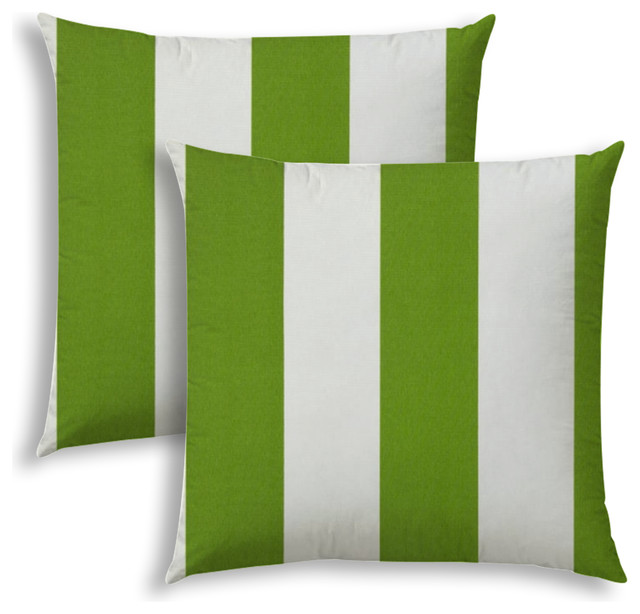 CABANA LARGE Green Indoor/Outdoor Pillows Contemporary Outdoor
