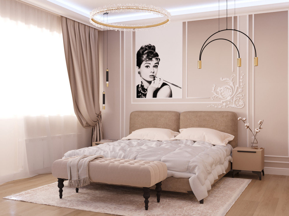 Спальня в стиле Одри Хепбёрн, неоклассика