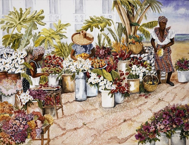 Caribbean Flower Market Wall Art