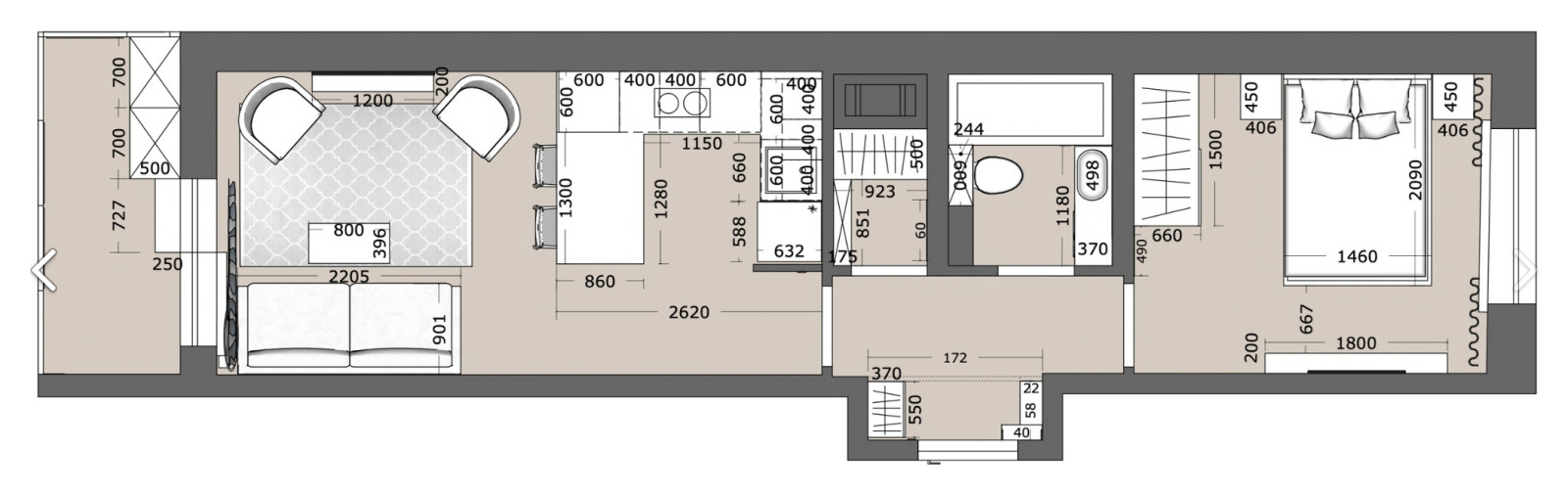 Яркая евродвушка в ЖК Гринландия-2 для молодой женщины