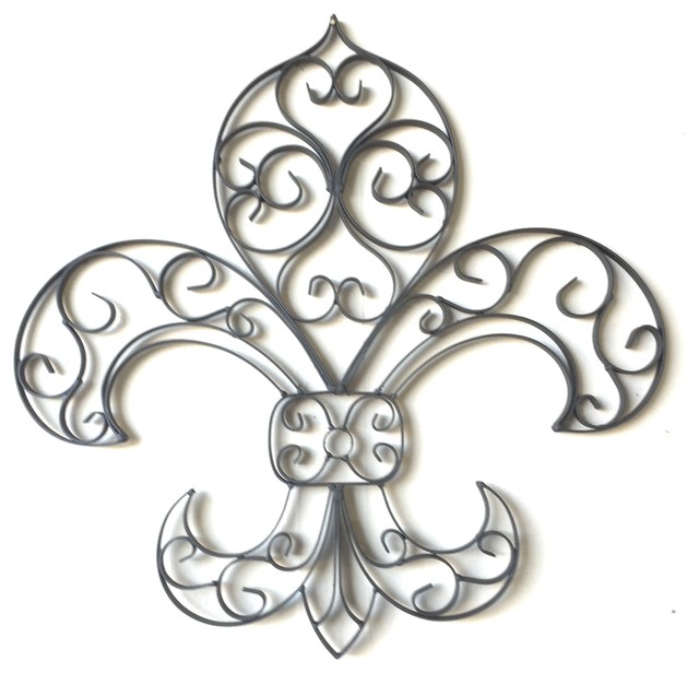 Tuscan Wrought Iron Fleur De Lis Wall Plaque Traditional Metal Tuscan Wrought Iron Fleur De Lis Wall Plaque