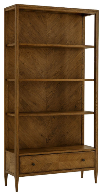 Modern Herringbone Oak Bookcase Dark Transitional Bookcases By English Georgian America