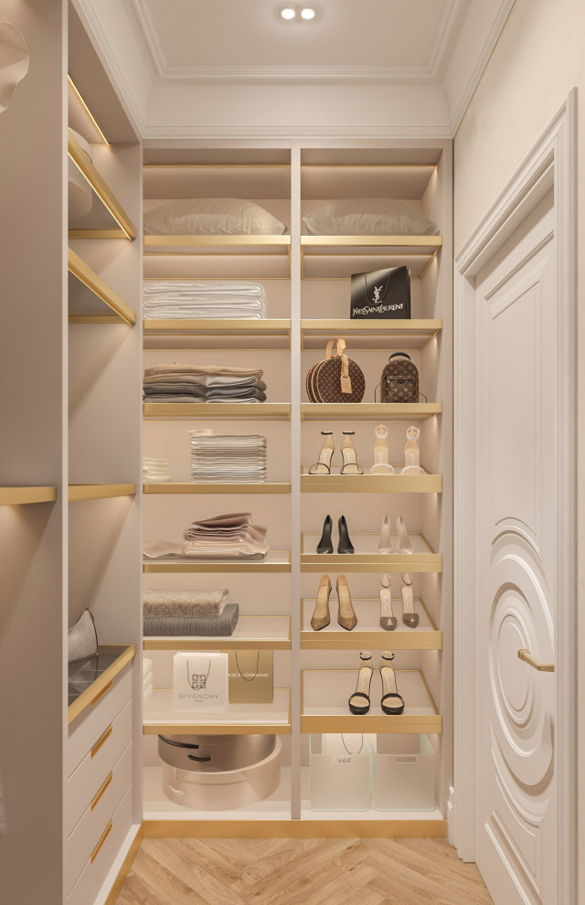 Интерьер Женской гардеробной . Таунхаус в КП "Образцово", 2 этаж