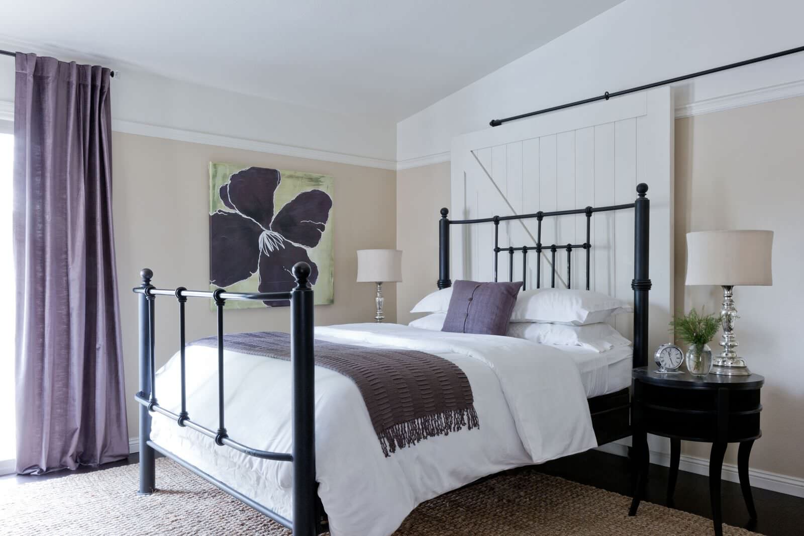 Bedroom Ensuite with Barn Door Headboard