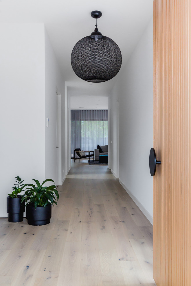 Photo of a contemporary entryway in Melbourne.