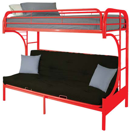 Eclipse Futon Bunk Bed, Red, Twin Over Full