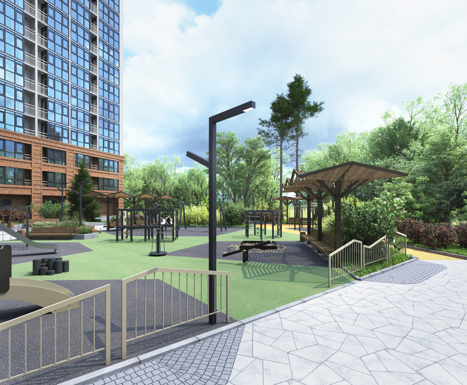 Благоустройство ЖК "НОРМАНДИЯ НЕМАН", СК "СТРИЖИ", Новосибирск