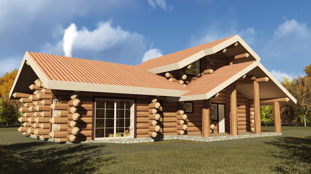 Баня 156м2 из бревна 400мм — проект 601