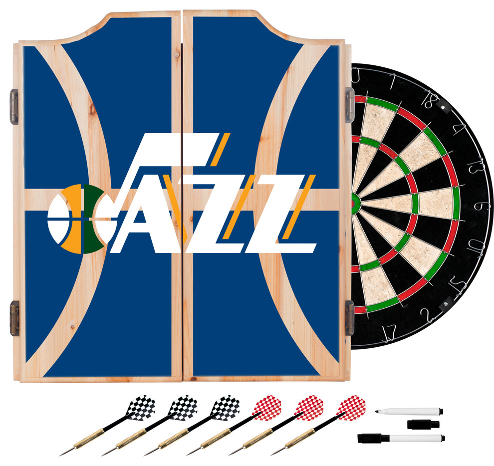 NBA Dart Set With Darts and Board, Fade, Utah Jazz Contemporary Darts And Dartboards
