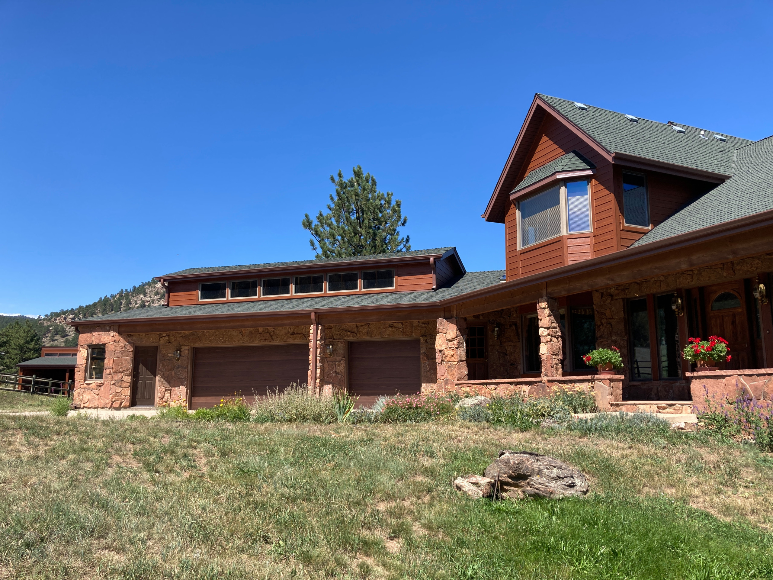 Mountain Castle Fortress with Wrap Around Deck & Barn